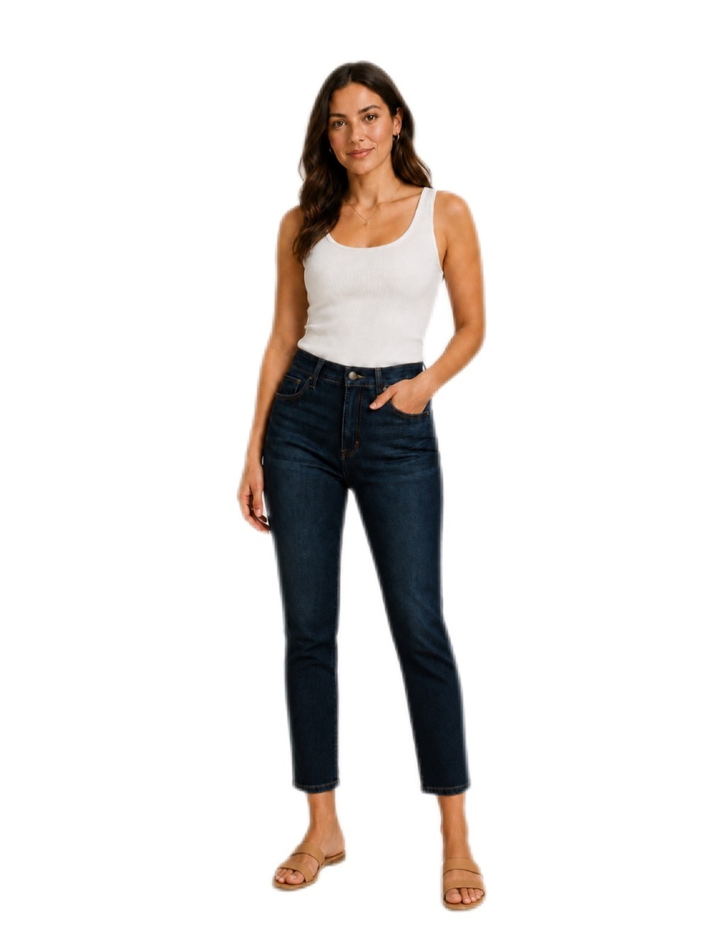 Liverpool Dark Indigo High-Rise Slim Straight Ankle Jeans